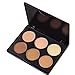 DE'LANCI Travel 6 Colors Powder Contour Palette Face Foundation Highlighting Contouring Makeup Palette Coverage Camouflage Concealer Highlighter Make Up Set
