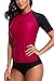 SOCIALA Short Sleeve Swim Shirts Womens Rashguard Swimsuit UPF 50+ Swim Shirt M