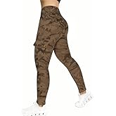 Madrirdma Cargo Leggings with Pockets for Women High Waist Butt Lifting Leggings Tummy Control Yoga Pants