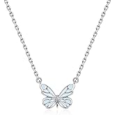 Spevert Glowing Butterfly Fairy Necklace for Women,14K Gold Plated Dainty Titanium Steel Chain Butterfly Pendant Necklaces Jewelry