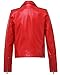 Fitaylor Women's Zipper Motorcycle Biker Faux Leather Jackets (M, Red)
