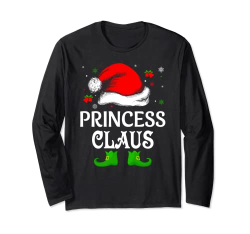 Santa Hat Princess Claus Elf Funny Ugly Christmas Sweater Long Sleeve T-Shirt
