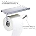 E-PRANCE Toilet Paper Holder with Shelf - Heavy Duty Bathroom Tissue Holder Toilet Roll Holder Wall Mount, Chrome