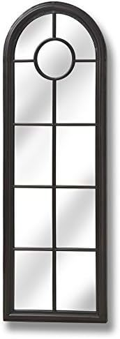 Interior Flair Tall Resin Window Style Framed Arched Garden Mirror Indoor/Outdoor