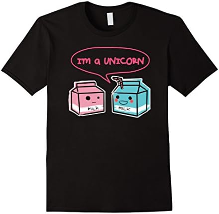 Men's Funny Unicorn Shirt, Cute Milk Carton, Kawaii by Zany Brainy 2XL Black