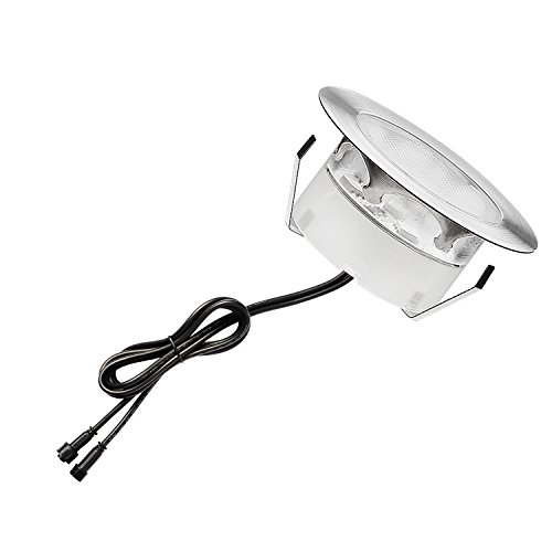 1W RGB LED Deck Lighting Kit, 20x QACA 30Lm Outdoor Step Lights for Garden Patio Recessed Underground Step Stairs Low Voltage LED Lamps DC 12V Stainless Steel Waterproof IP67 - Thumbnail 4