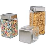 Anchor Hocking Stackable Square Glass Storage Jar with Aluminum Lid