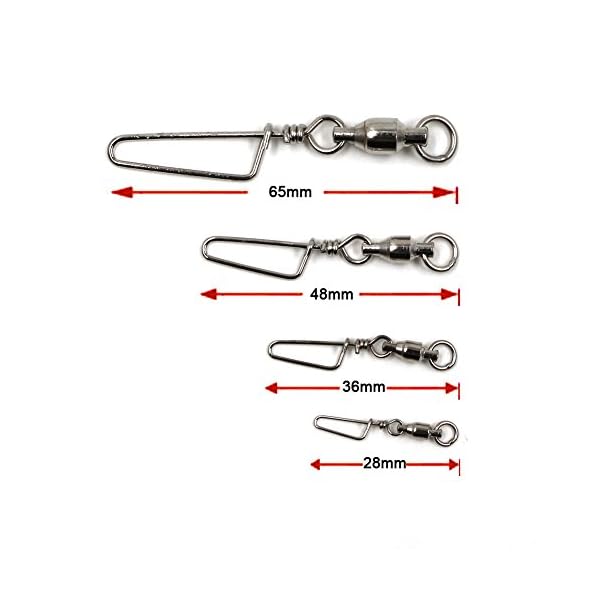 Threemart-High-Strength-Fishing-Ball-Bearing-Swivel-with-Coastlock-Snap100-Copper-Stainless-Steel-with-Nickle-Coated
