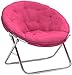 Urban Lifestyle Microsuede Saucer Chair for Adults,Pink, Cozy Folding Accent Chair for Bedroom, Dorm, or Lounge