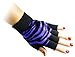 JTC Belt Unisex Half Finger Stretchy Fingerless Gloves One Size Fits Most Purple Zebra
