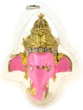 Jade Buddha Pendant Thai Amulet Alloy Designer Locket-necklaces Ganesh Pink Skin Necklace