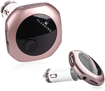 Bluetooth Fm Transmitter - Best Universal Wireless MP3 Adapter With Dual USB Port Car Charger And Hands-free Receiver Calls.(Rose Gold)