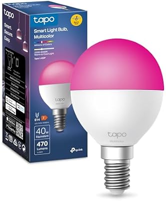 L430P Lampadina Alexa P45 Multicolore Lampadina Smart, Ultra-Dimmerabile, 2500-6500K, Sync Musica, Illuminazione Automatica del Bioritmo, Programazione & Timer, Controllo da App, Alexa e Google