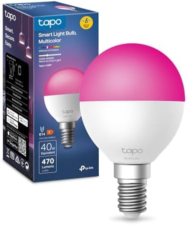 L430P Lampadina Alexa P45 Multicolore Lampadina Smart, Ultra-Dimmerabile, 2500-6500K, Sync Musica, Illuminazione Automatica del Bioritmo, Programazione & Timer, Controllo da App, Alexa e Google