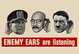 Enemy Ears Are Listening WWII War Propaganda Art Print Poster 19 x 13in