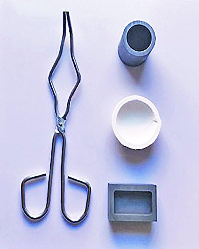 Gold Graphite Crucible Cup 16 oz, Tongs, Melting Bowl, and Ingot Mold Casting Set