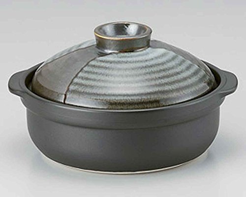 Yamagasumi for 2-3 persons 8.6inch Donabe Japanese Hot pot Black Ceramic Made in Japan