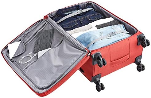 AmazonBasics Belltown, Softside Expandable Luggage Spinner Suitcase with Wheels, 31 Inch, Red 6 AmazonBasics Belltown, Softside Expandable Luggage Spinner Suitcase with Wheels, 31 Inch, Red