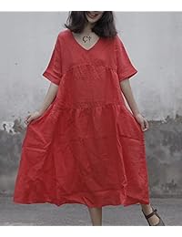 Yesno Y99 - Vestido holgado de manga corta para mujer