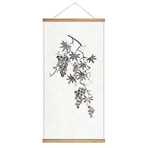 Hanging Poster NO Magnetic Wooden Framed, Ink Painting Designs Home Wall Canvas Prints Decoration Ready to Hang - 18"x36"