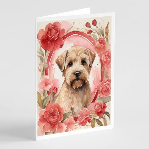 Caroline's Treasures DAC4595GCA7P Wheaten Terrier Valentine Roses Greeting Card…