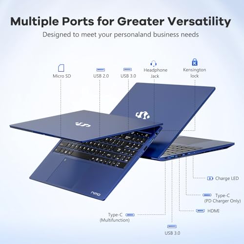 NIMO 15.6 FHD-Laptop, 8 cores Intel i5-12450H 32GB RAM 1TB SSD (Beat AMD R5 5500U,up to 4.4 GHz) 100W Type C IPS Business Laptop-Computer with Backlit Keyboard Fingerprint WiFi6 Win 11