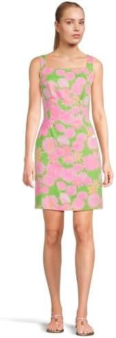 lilly pulitzer suzie short sleeve cotton dress Lilly Pulitzer Suzie Short Sleeve Cotton Dress Aura Pink Leaf an Impression  10 at Amazon Women's Clothing store