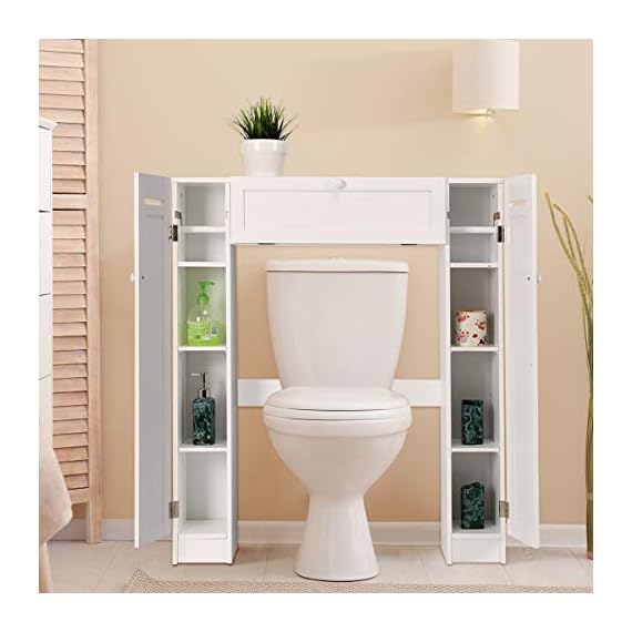 Giantex OverTheToilet Rack Bathroom Shelf Storage Wooden Drop