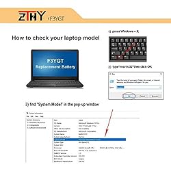 ZTHY 60Wh F3YGT Laptop Battery Replacement for Dell