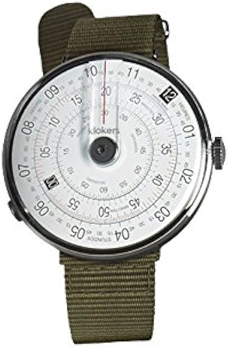 klokers Reloj Swiss Made klok-01 Negro Correa NATO Tela ...