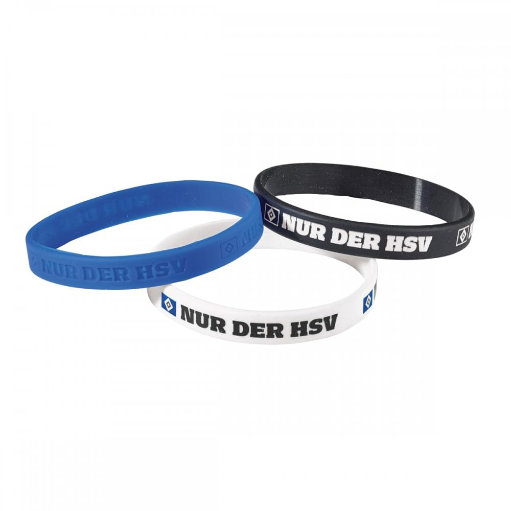 Hamburger SV HSV Wristbands/Silicone Wristbands, Black, White, Blue, Kids Set of 3
