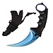 F-FORCE Stainless Steel Tactical Karambit Hawkbill Knife with Sheath and Cord (Blue)
