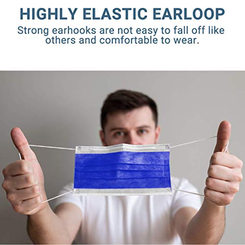 Royal Blue Face Masks 50pcs Disposable Mask Breathable 3 Layer Dust