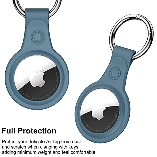 AINOYA Designed for Appale AirTag Keychain, 4 Pack Soft Silicone AirTag