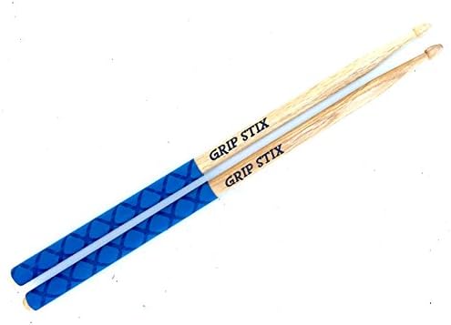 GRIP STIX 15" long BLUE Oak NON-SLIP Drumsticks - Ideal for All Drumming, Cardio Fitness, Aerobic & Workout