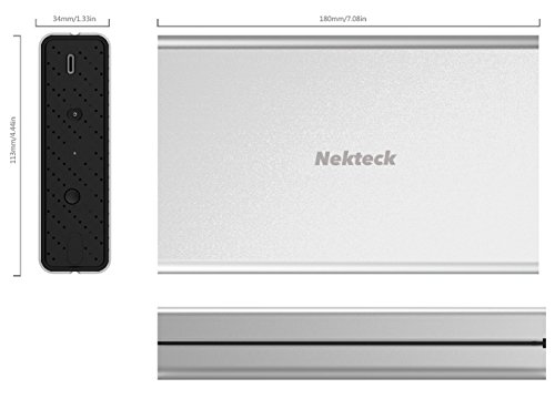 image for Nekteck Aluminum USB C Hard Drive Enclosure SATA HDD/SSD Adapter Case 