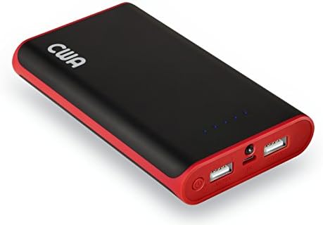Portable Charger, CWA 16000 mAh Power Bank USB External Battery Pack Backup Dual Port Flashlight iPhone 6/6 Plus/SE/5/5S/5C/4S/4/3, iPad Retina, iPod, Samsung Galaxy S7 S6 Edge Tab Note (Red)