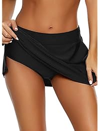 ACKKIA traje de baño de media cintura con falda de bolsillo para dama