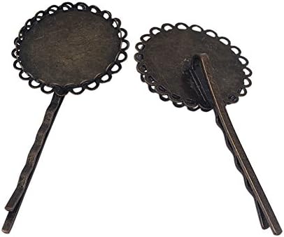20pc Bobby Pins Hair Clip Pin with 26mm Cabochon Blank Setting Base 69mm A1599