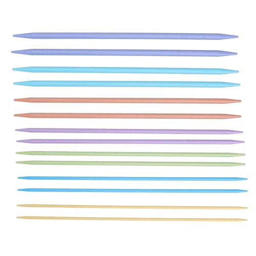 14Pcs 35cm Rainbow Colorful Knitting Needles Plastic Crochet Hooks Double Pointed Sweater Needle Knitting Needle Sewing Tools