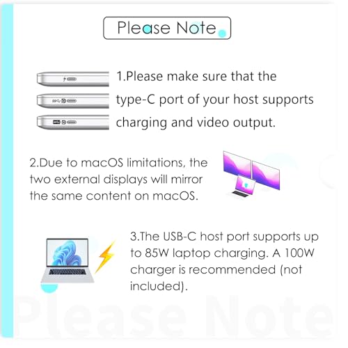Station d'accueil USB-C 10 en 1 WAVLINK Double HDMI 4K@60 Hz, ports USB-A/C 3.0, lecteur SD/TF, entrée PD 100 W, Ethernet Gigabit et port audio Compat Dell, HP, Lenovo