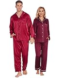 Ekouaer Couples Christmas Pajamas Two Piece Sleep