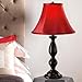 Home Source Industries LMP10788B Traditional Table Lamp with Red Fabric Shade, 25-Inch Tall, Deep Brown
