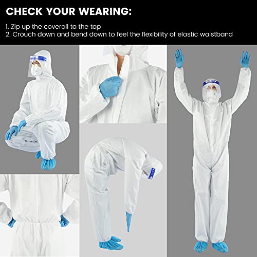 YIBER Disposable Protective Coverall Hazmat Suit, Heavy Duty Painters