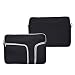 TopCase Zipper Sleeve Bag Cover Case for ALL Laptop 13" 13 inch Macbook Pro / Macbook Unibody / Macbook Air with TOPCASE Logo Mouse Pad (Black w/Pockets)