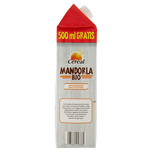 Céréal Bevanda Mandorla Bio, Latte di Mandorla senza Lattosio e senza Glutine, da Agricoltura Biologica Italiana, 1,5L - immagine 3