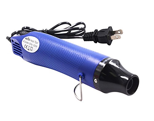Heat Gun,mofa Hot Air Gun Tools Shrink Gun with Stand For DIY Embossing And Drying Paint Multi-Purpose Electric Heating Nozzle 300W 110V(Blue,Black)