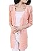 Shawhuaa Womens Crochet Knitted Open Front Cardigan Pocket Sweater Pink