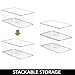 mDesign Plastic Stackable Toy Storage Bin Container Box with Hinge Lid for Organizing Living Room, Play Room, Bedroom, Nursery, Hold Blocks, Puzzles, Books, Lumiere Collection, 4 Pack - Clear