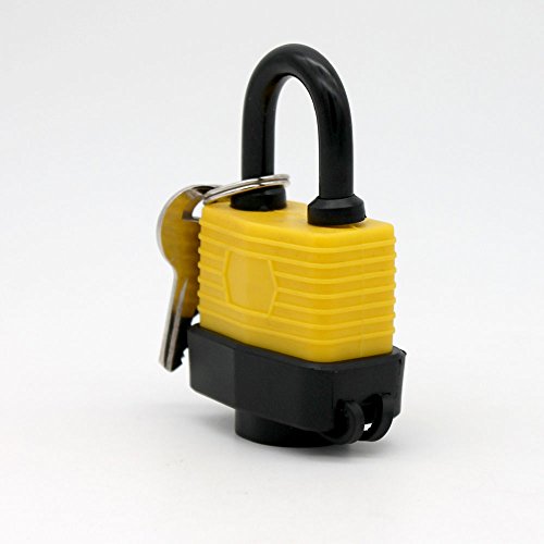 moon-1 Set of 4 Keyed Alike Waterproof Padlock, 4” Wide Body - Weather Resistant Outdoor Padlock, 8 Keys Included - Thumbnail 3